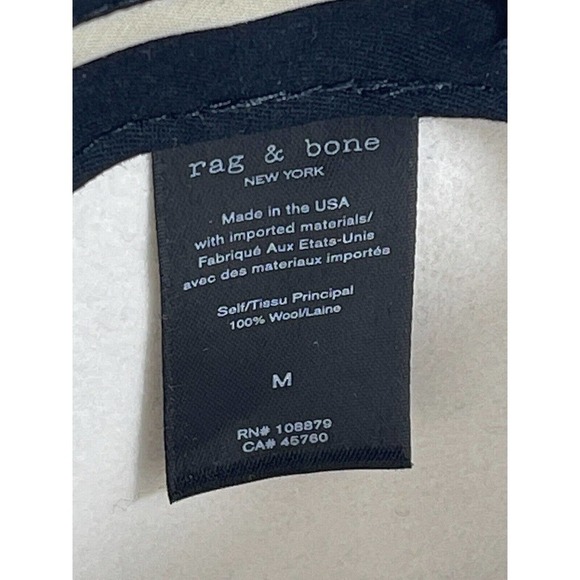 Rag & Bone Floppy Brim Fedora Wool Hat White /Croc Embossed Band - Medium $195 - Picture 10 of 10